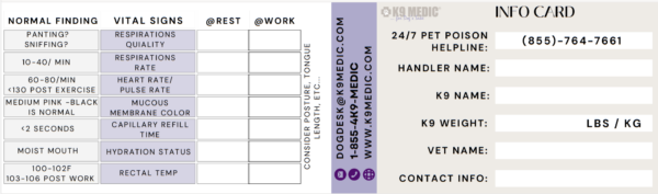 K9 MEDIC®  K9 M³ARCH³ Reference Card (aka “The Kourtney Card” IYKYK!!) - Image 4